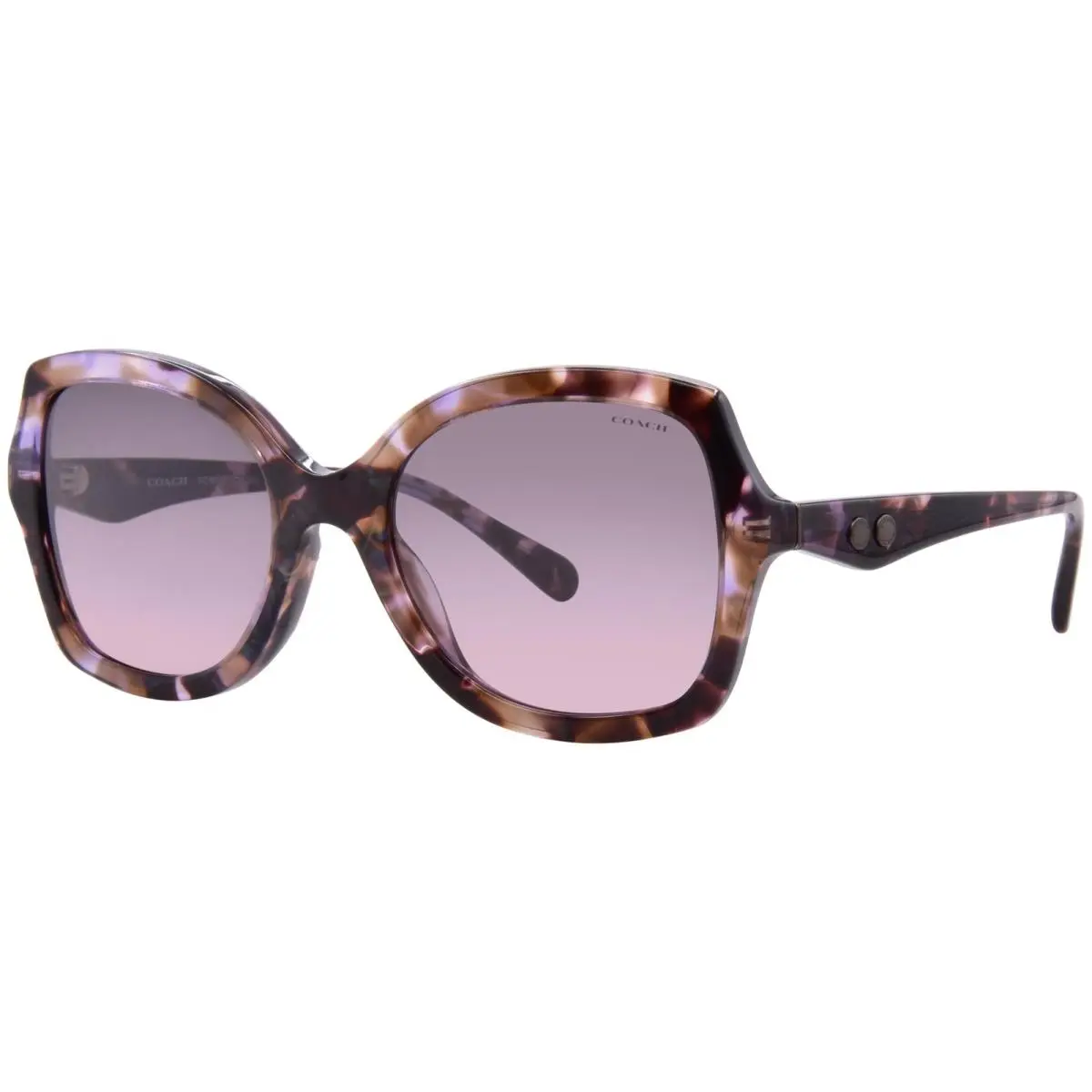 CW225 HC8410U 584346 Sunglasses Women`s Pearl Tortoise/purple Lenses 56mm by Coach