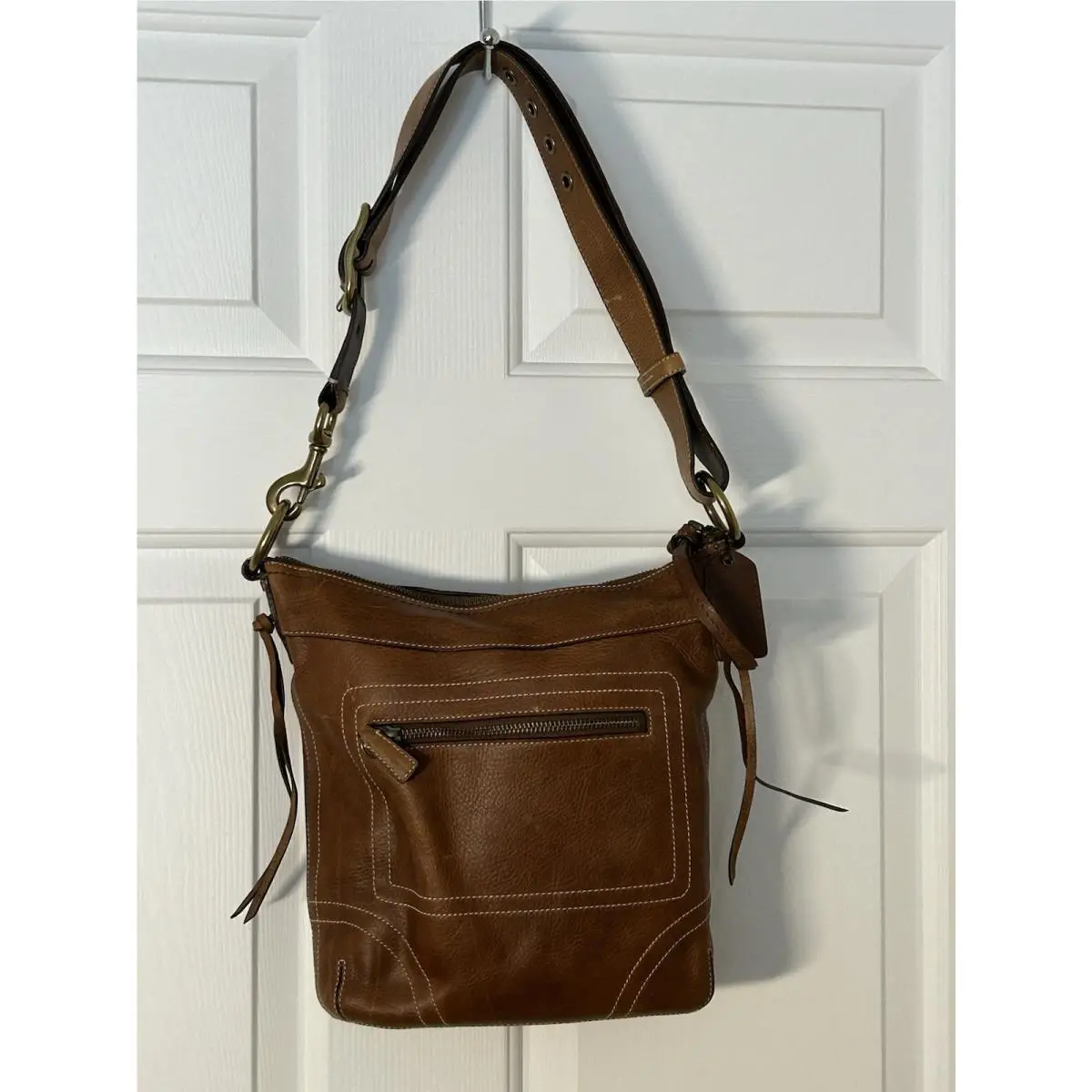 Coach Chelsea Leather Purse F06S-10399 Duffle Adjustable Strap