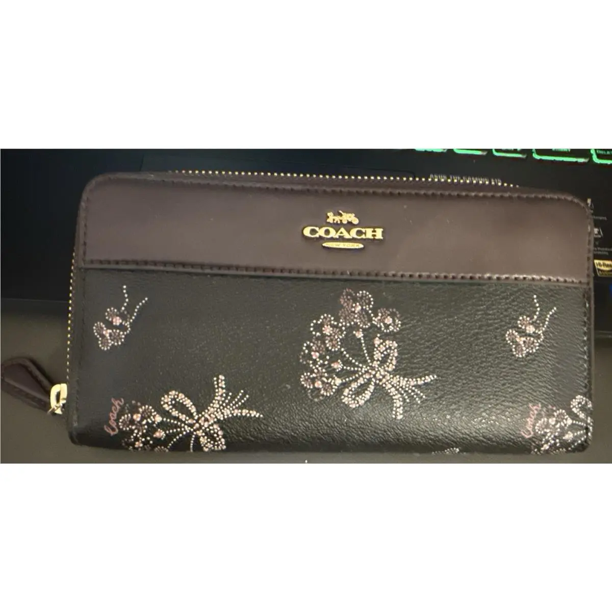 Coach F76870. Ribbon Bqt Accordion Zip Wallet. Im/blackpink Multi