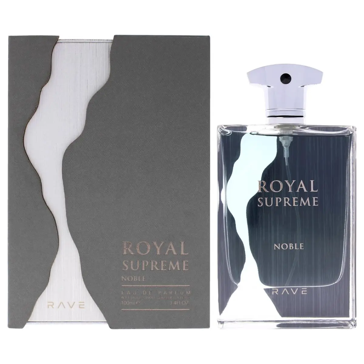 3 Pack Rave - Royal Supreme Noble  For Men - 3.4 oz Edp Spray by Lattafa