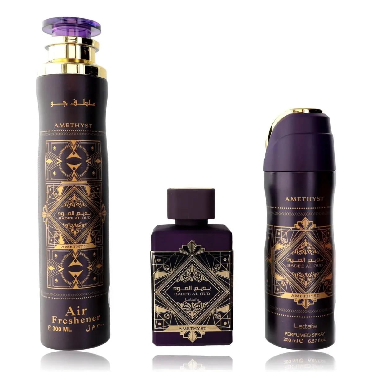 Bad`e Al Oud Amethyst  3 Piece Gift Set For Unisex by Lattafa