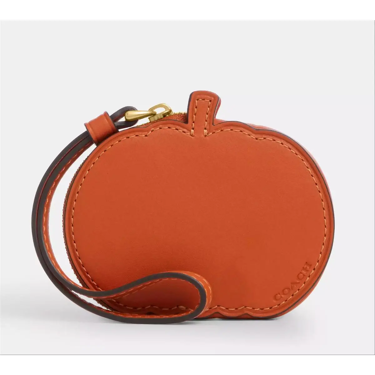 Coach CCG22 Halloween Pumpkin Zip Coin Case Bright Canyon Orange Gold