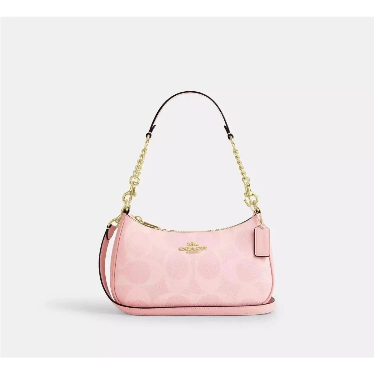 Coach Teri Shoulder Bag In Signature Canvas/gold/powder Pink CAL51