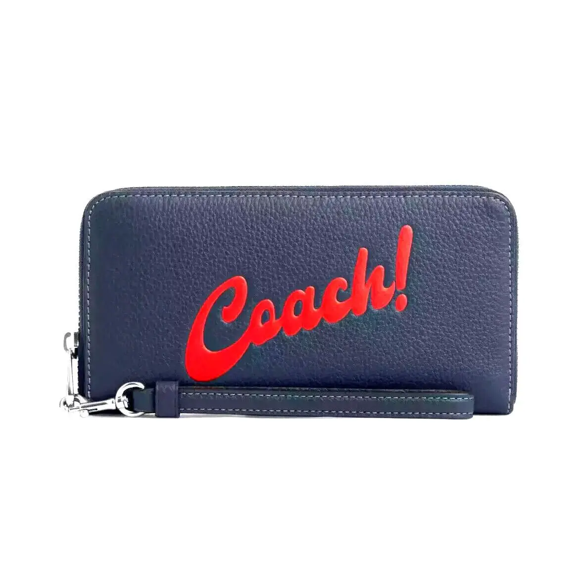 Coach Long Zip Around Wallet with Coach Graphic Denim Multi CU381
