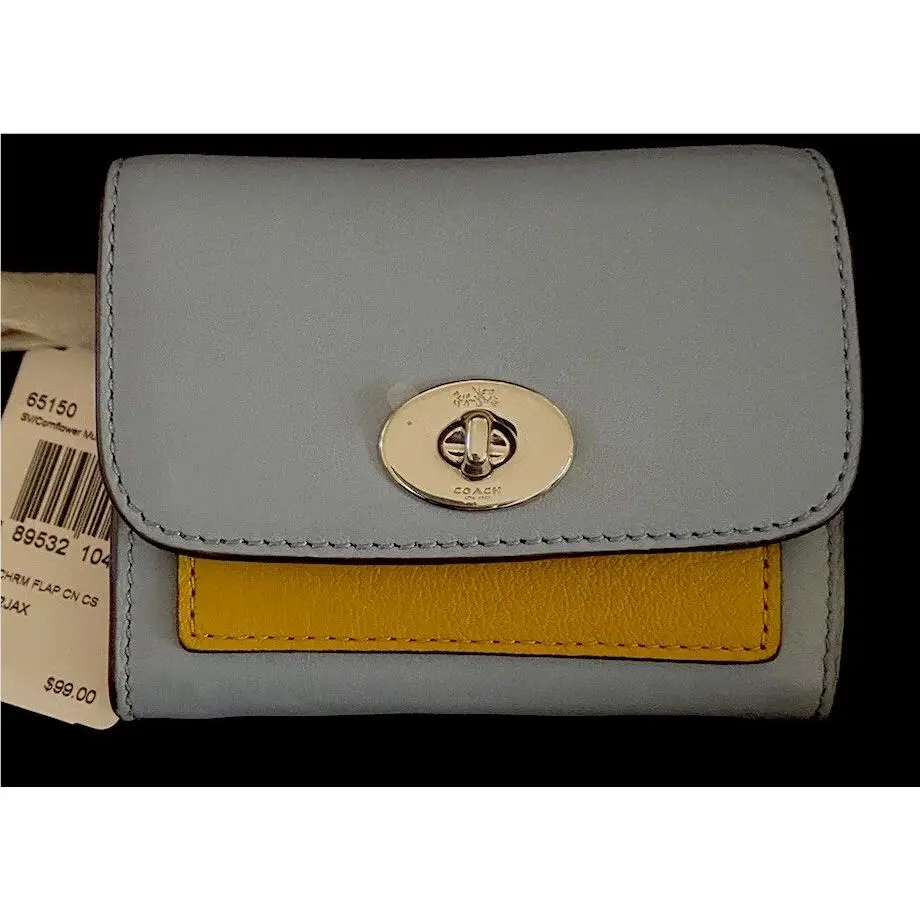 Charm Compact Wallet in Colorblock Leather 65150 Cbh Chrm Flap CN CS by Coach