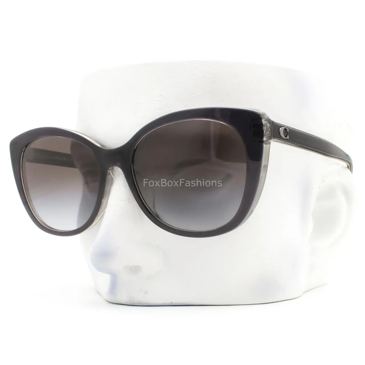 Sunglasses Polished Transparent Black on Clear Gray HC8365U 57458G W/case by Coach