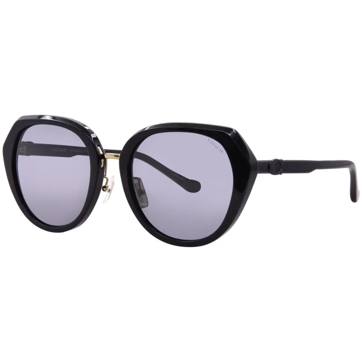 CBY93 HC8436 500287 Sunglasses Women`s Black/grey Solid Lenses 55mm by Coach
