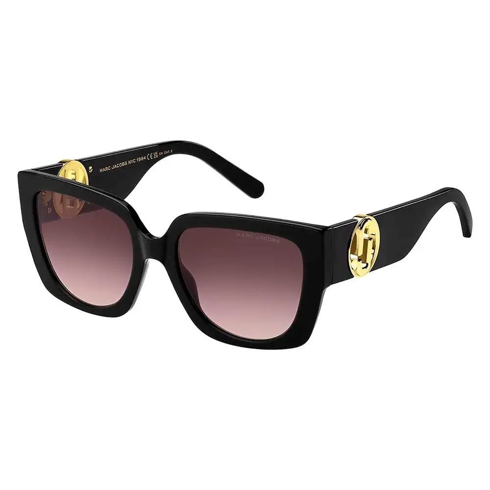 Marc 687/S 807_HA Black Plastic Sunglasses Brown Gradient Lens by Marc Jacobs
