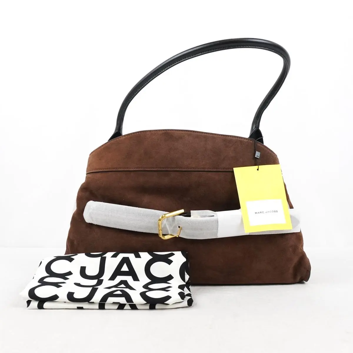 The Suede Dakota Top Handle Satchel In Dark Brown with Gold Hardware by Marc Jacobs