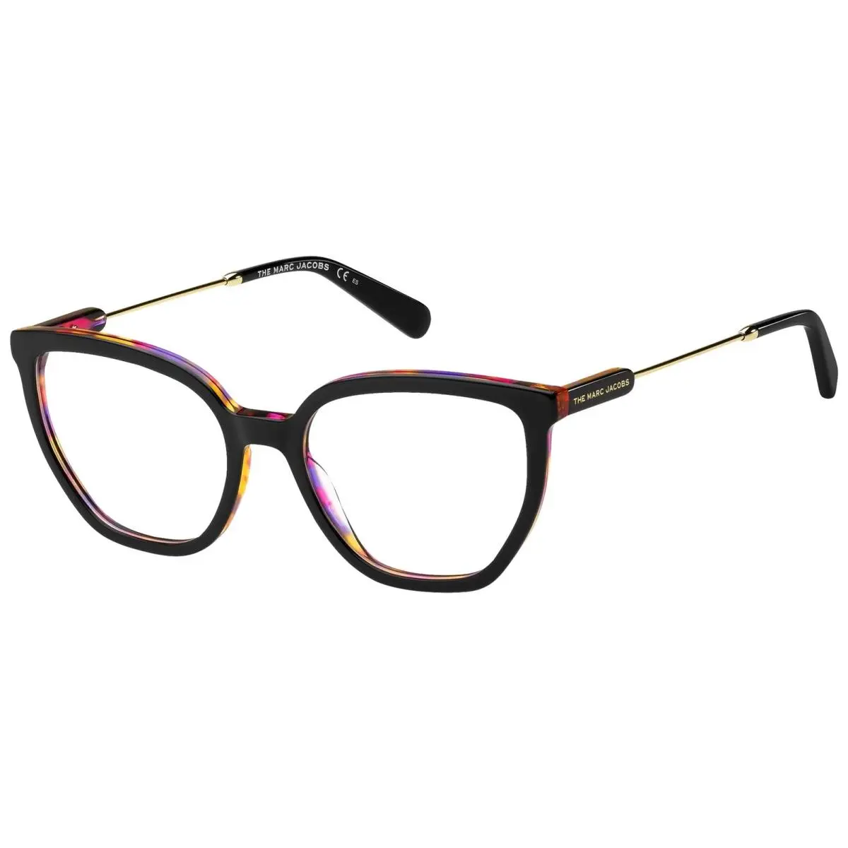 Women`s Black Cat Eye Eyeglasses w 5-Barrel Steel Hinges 596 0807 18 by Marc Jacobs