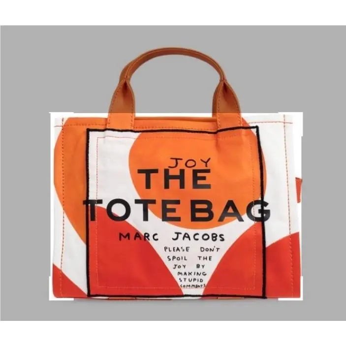 X David Shrigley Canvas Medium Tote Bag in Orange by Marc Jacobs