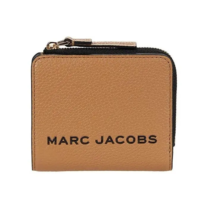 Marc Jacobs L51929 Womens Medium Tan Bold Mini Compact Zip Wallet