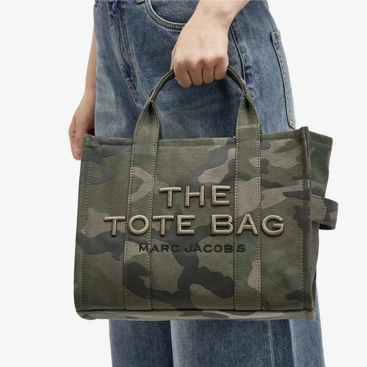 The Medium Tote Bag Crossbody in Camo Camouflage Canvas by Marc Jacobs