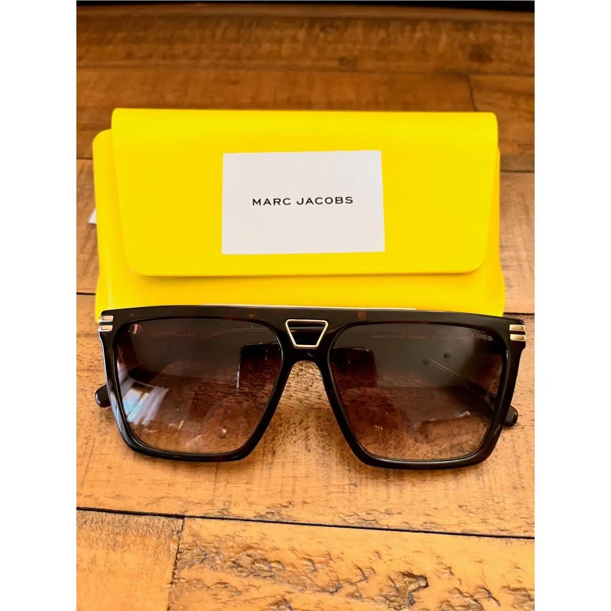 Logo Acetate Aviator Sunglasses with Case and Dust Cloth by Marc Jacobs
