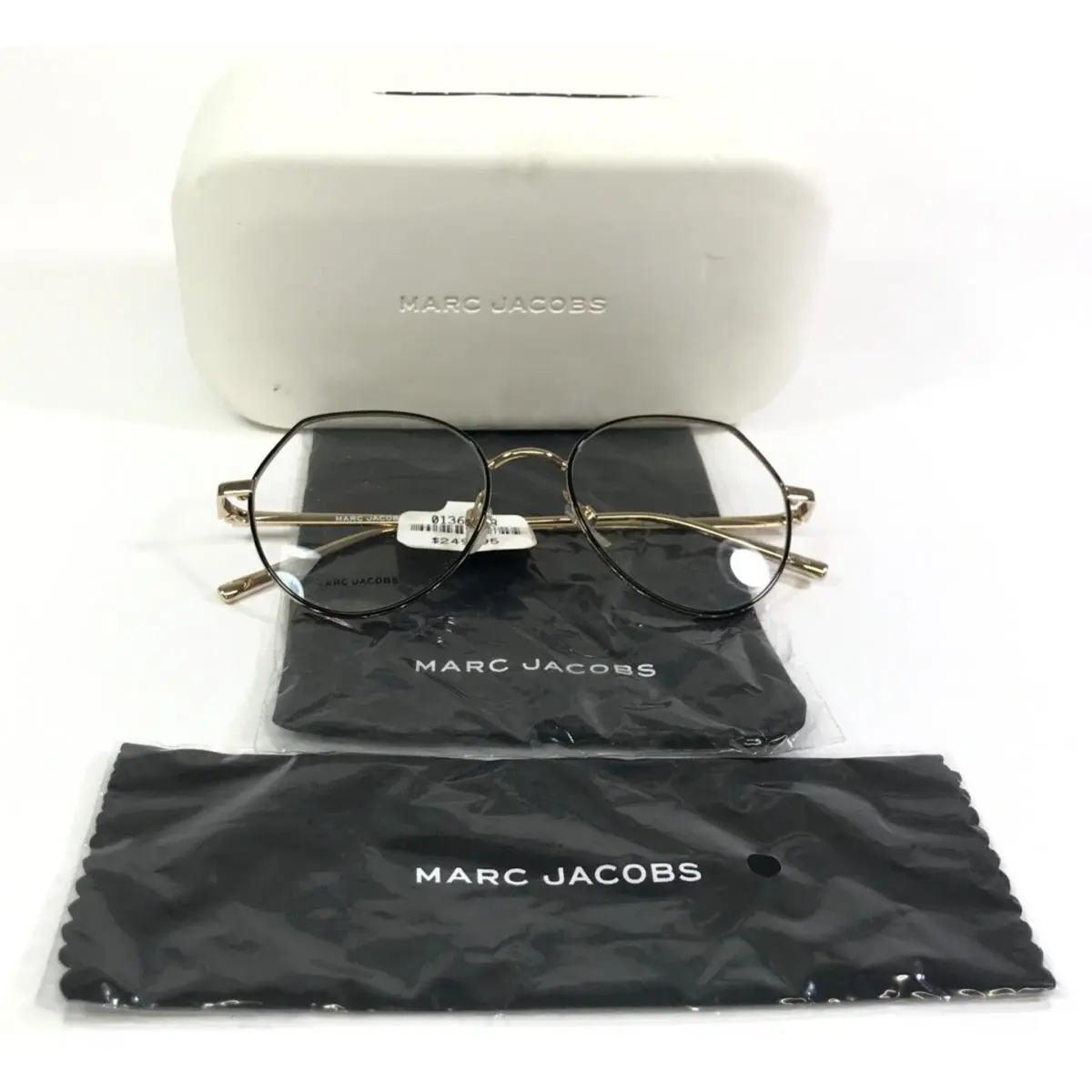 Marc Jacobs Eyeglasses Frames 475 2M2 Black Gold Round Full Rim 52-18-140