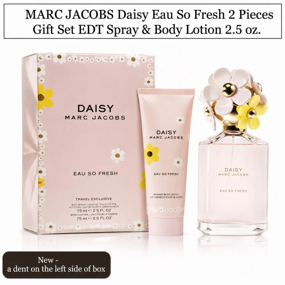 Marc Jacobs Daisy Eau So Fresh 2 Pieces Gift Set Edt Spray Body Lotion 2.5 oz