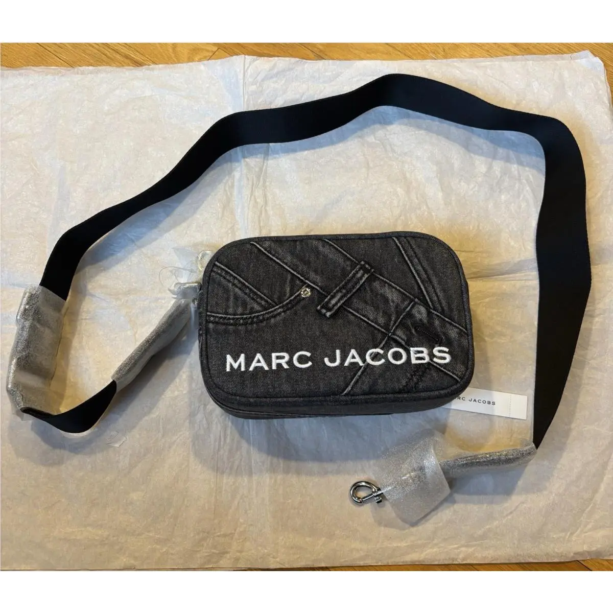 NY Black Denim Bold Flash Camera Bag Xbody by Marc Jacobs