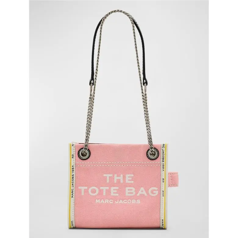 The Denim Chain Mini Tote Bag Pink by Marc Jacobs