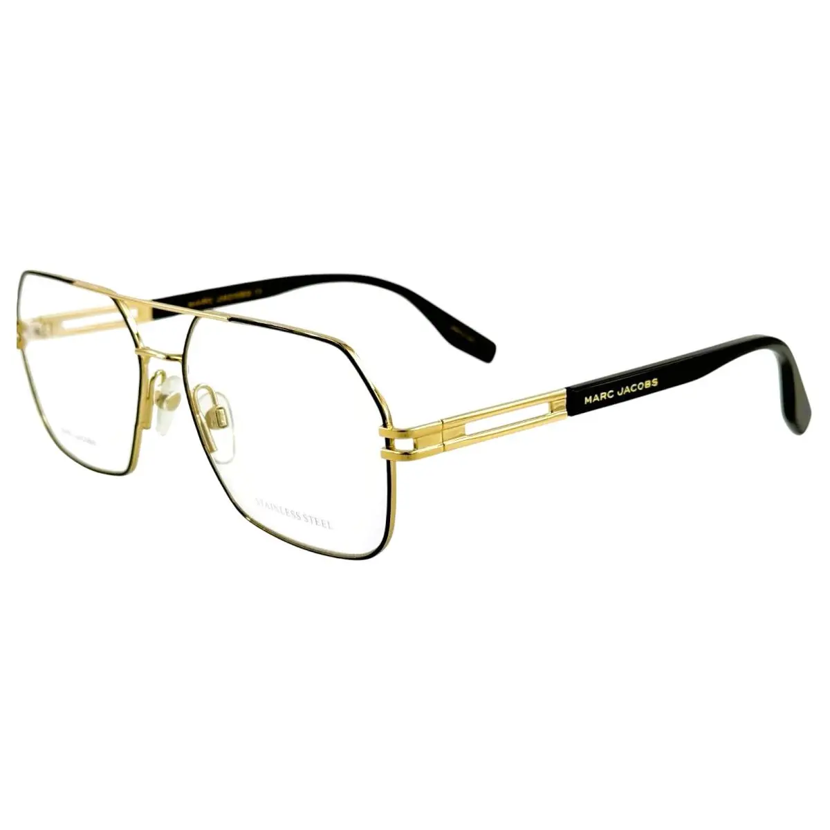 Marc 602 Mens Metal Eyeglass Frame Rhl Gold Black 57-16 w Case by Marc Jacobs