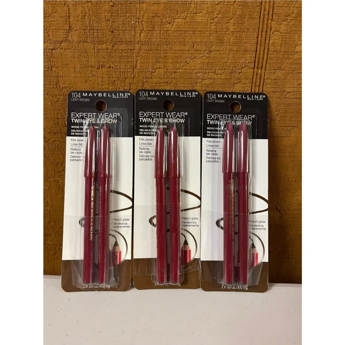 Taped 3 Maybelline Expert Wear Twin Eye Brow Pencil Liners 104 Light Brown