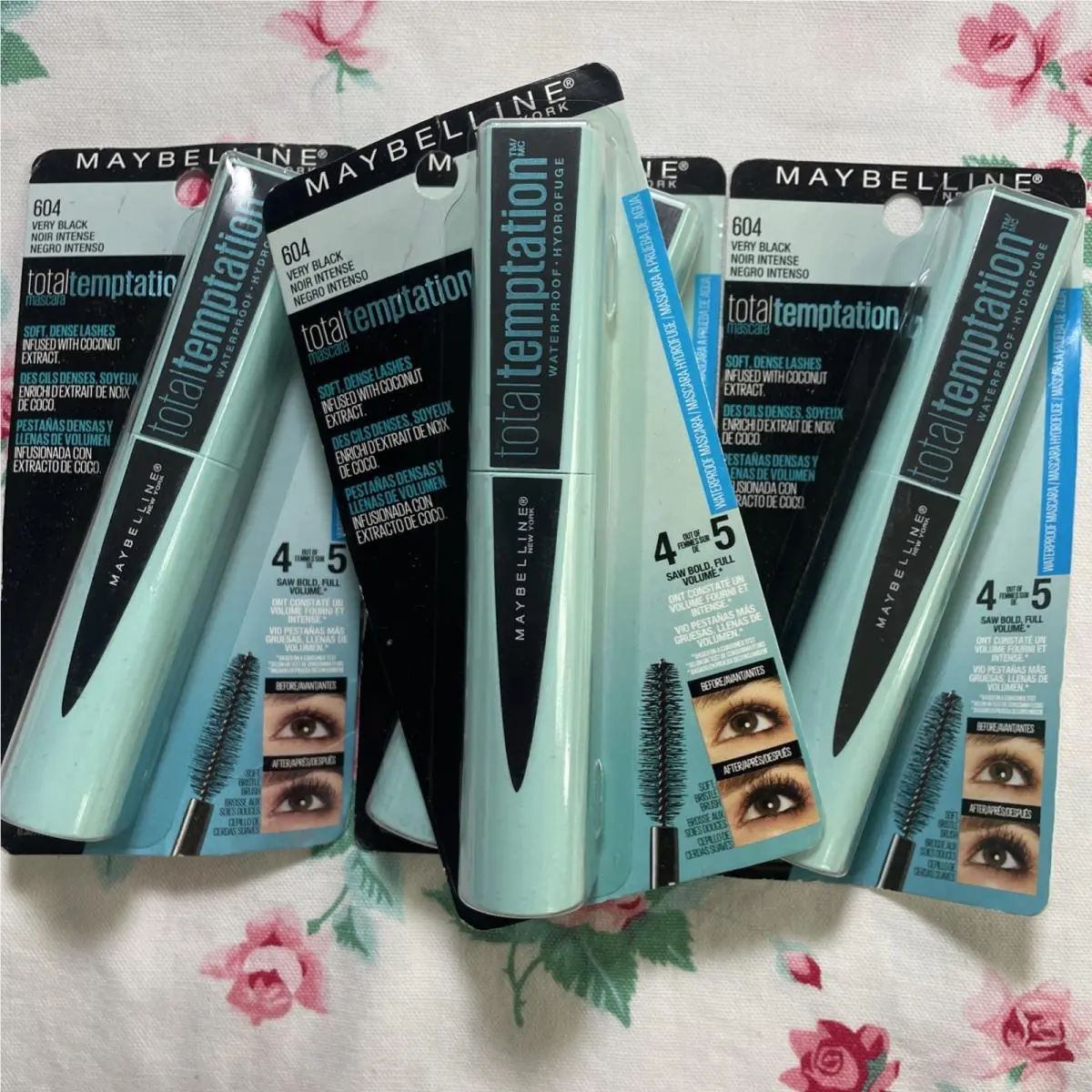 4  Total Temptation Waterproof Mascara 604 Very Black Retired Nip by Maybelline