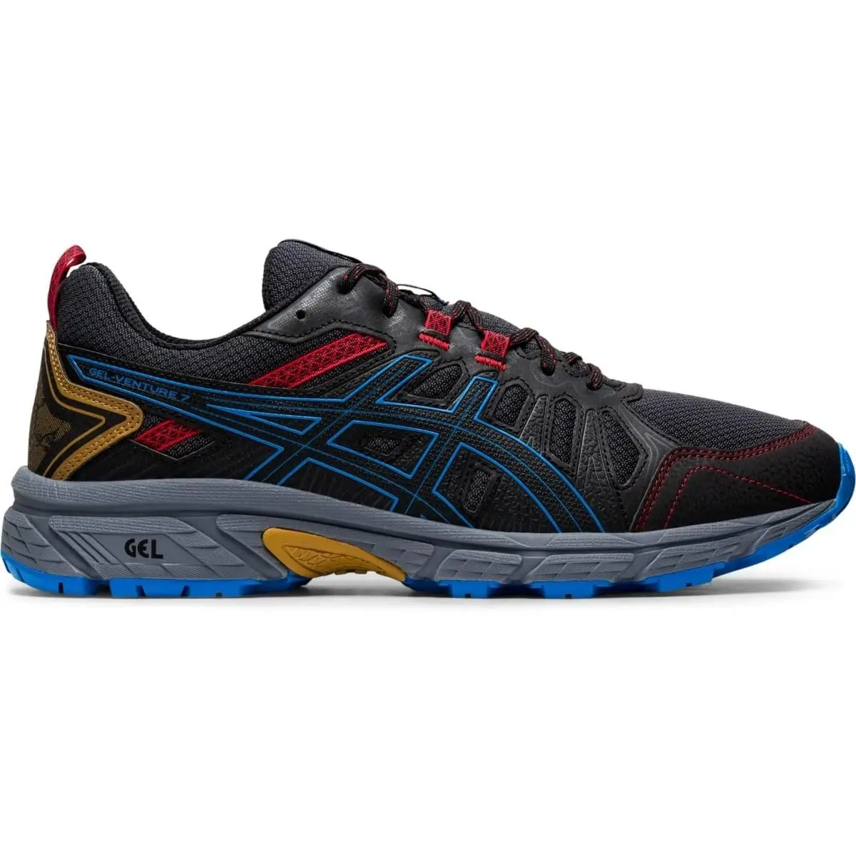 Size 9.5 - Asics Men`s Gel-venture 7 Shoes Graphite Grey/directoire Blue