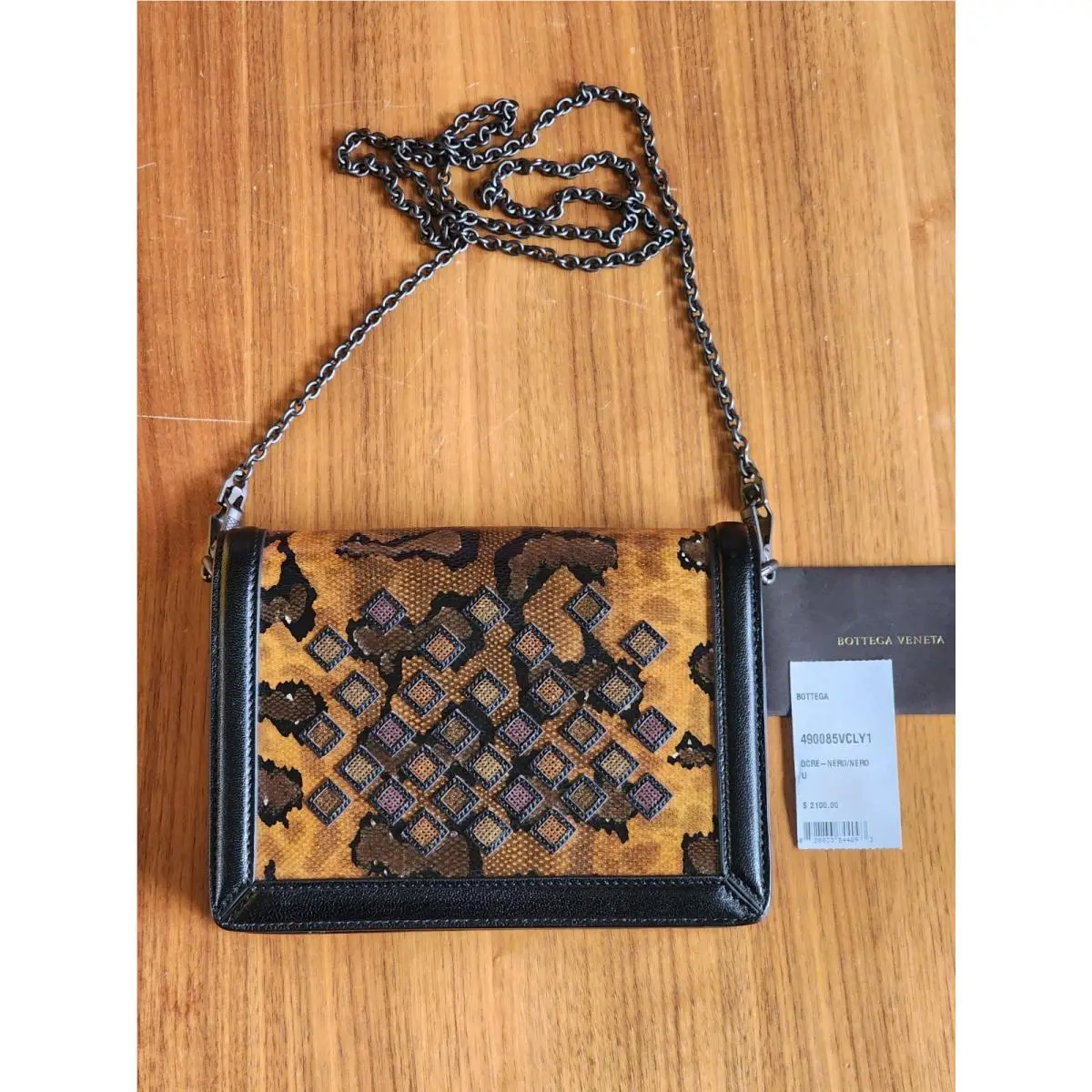 Embossed Snakeskin Bottega Veneta Montebello Mini Clutch