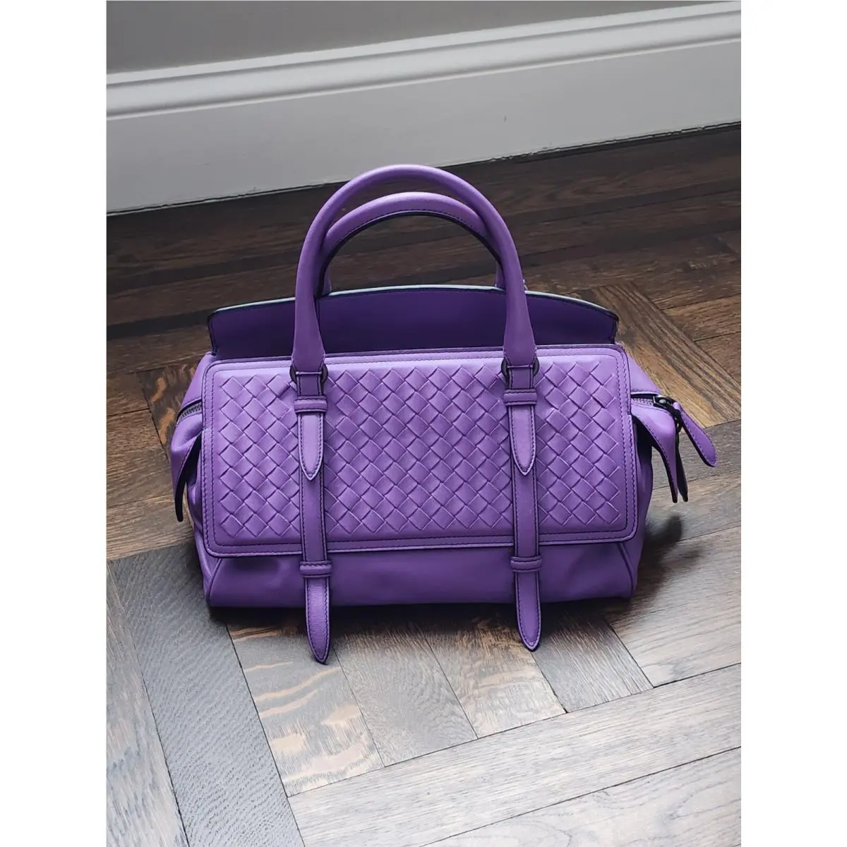 Intrecciato Leather Women Top Handle Bag by Bottega Veneta