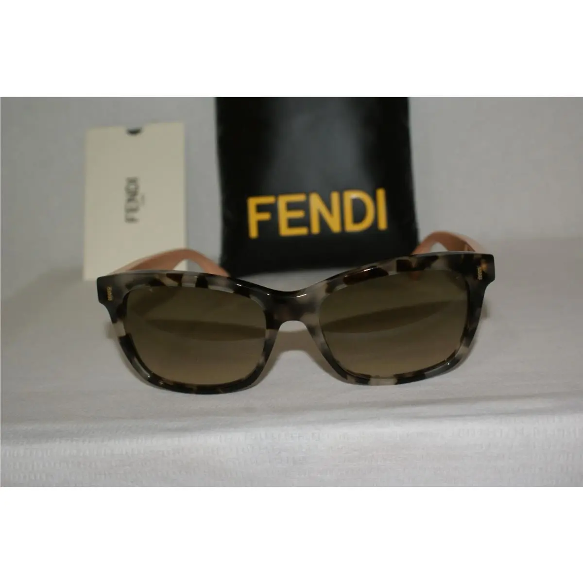 Sunglasses 0086 Havana Beige/peach Hju 53-17 W Case by Fendi