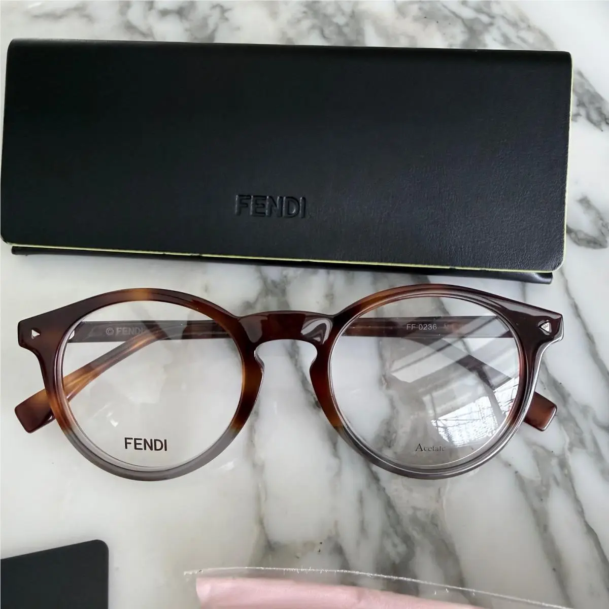 Eyeglass Frames FF0236 Havana Brown Tortoise Gold Unisex by Fendi