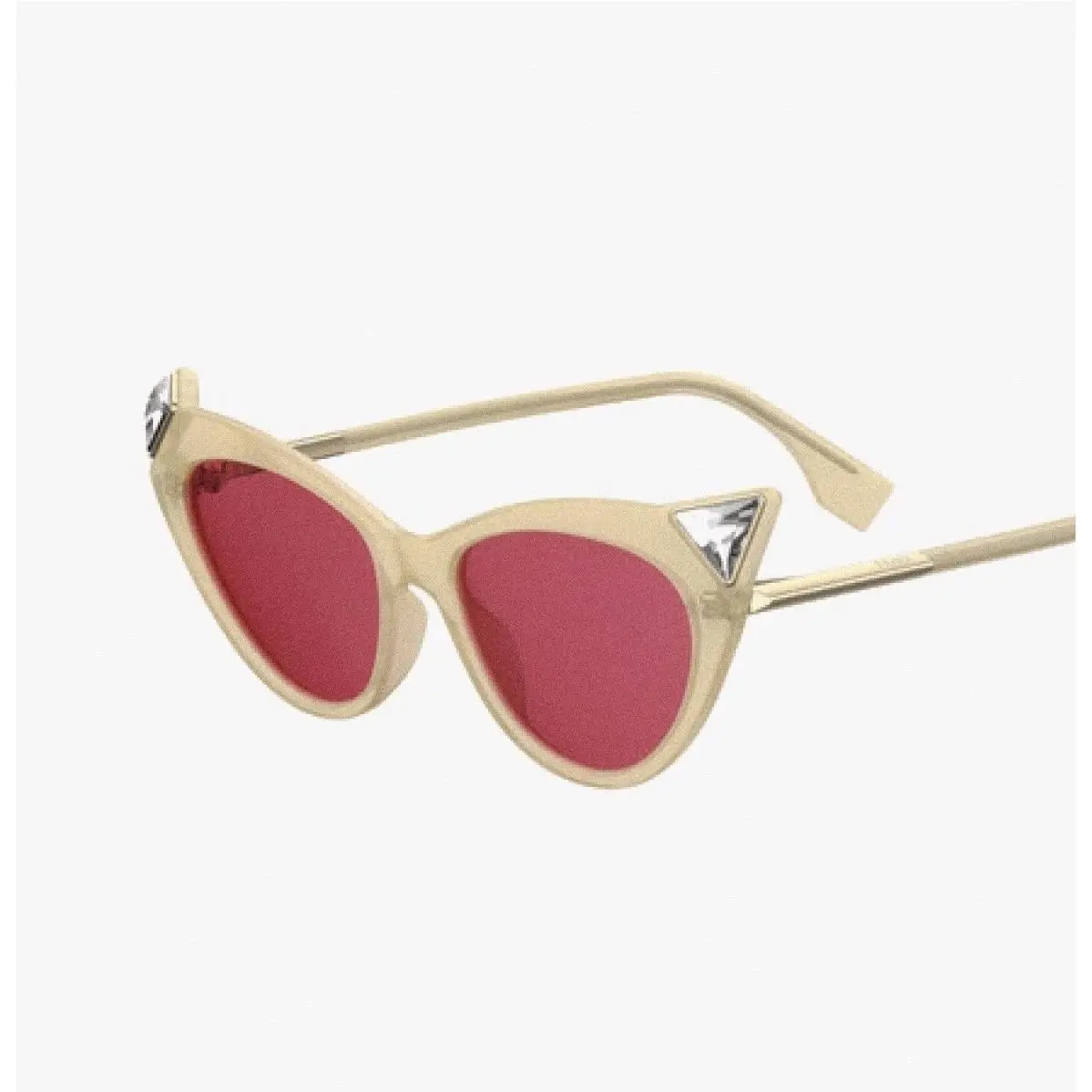 Iridia FF 0356/S 40G4S Sunglasses Ivory Pink Cat Eye Rhinestone 52/18/145 by Fendi