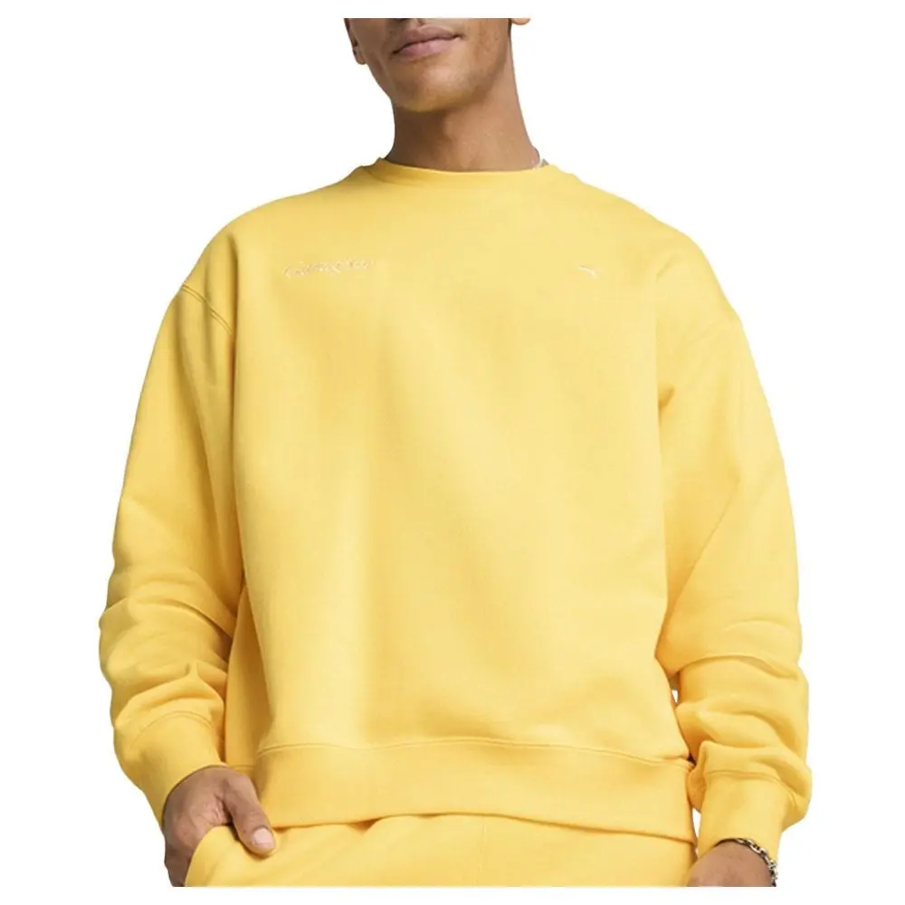 Made with Quality Graphic Crew Neck Sweatshirt Mens Yellow 62934455 by Puma