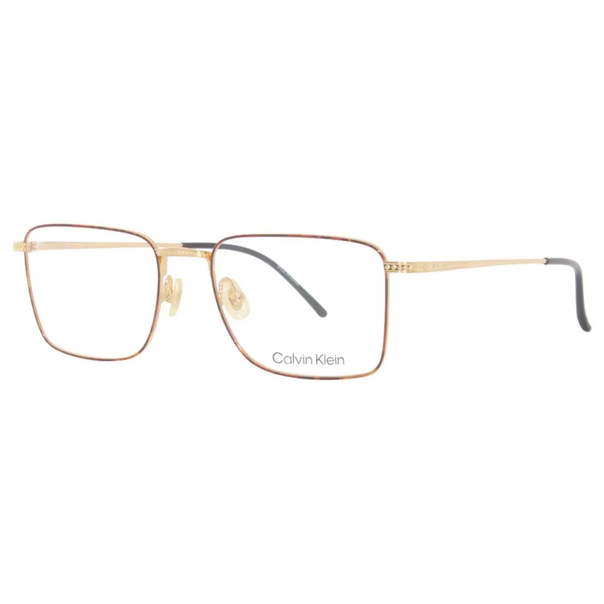 CK22109T 213 Titanium Eyeglasses Men`s Havana/gold Full Rim 53mm by Calvin Klein