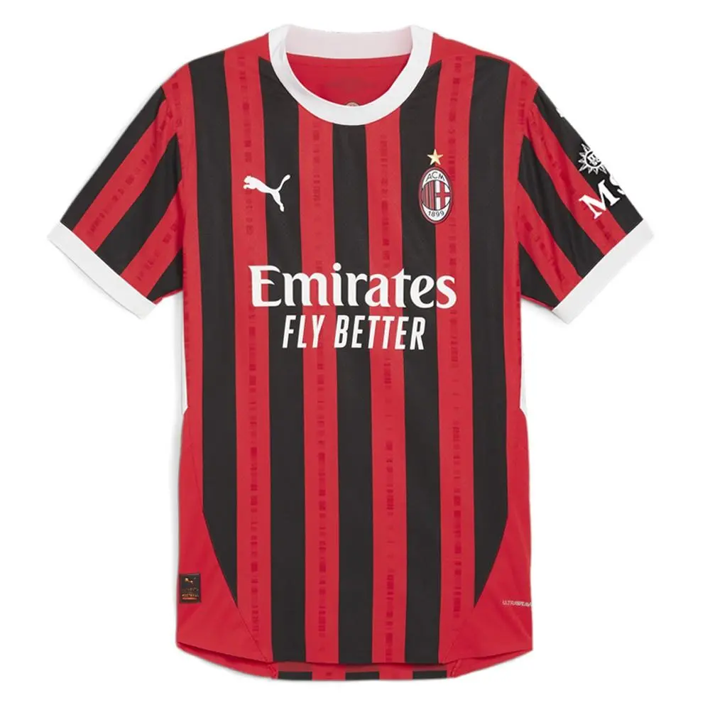 Puma Ac Milan Home Authentic Crew Neck Short Sleeve Soccer Jersey Ac Milan Home Crew Neck Short Sleeve Soccer Jersey Mens Size L