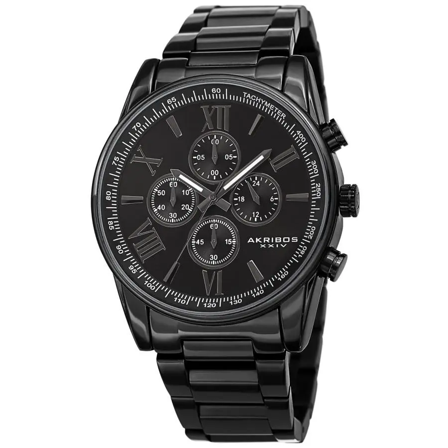 Akribos Xxiv Chronograph Quartz Black Dial Men`s Watch AK1072BK by Akribos XXIV