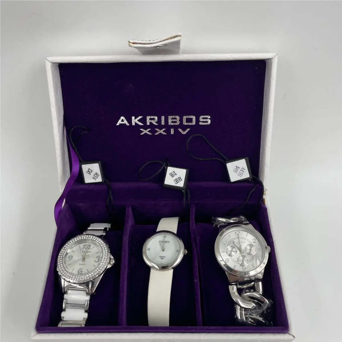 Akribos Womens Watch Lot OF 3 W/case- All W/ Batteries- Retail 035 by Akribos XXIV
