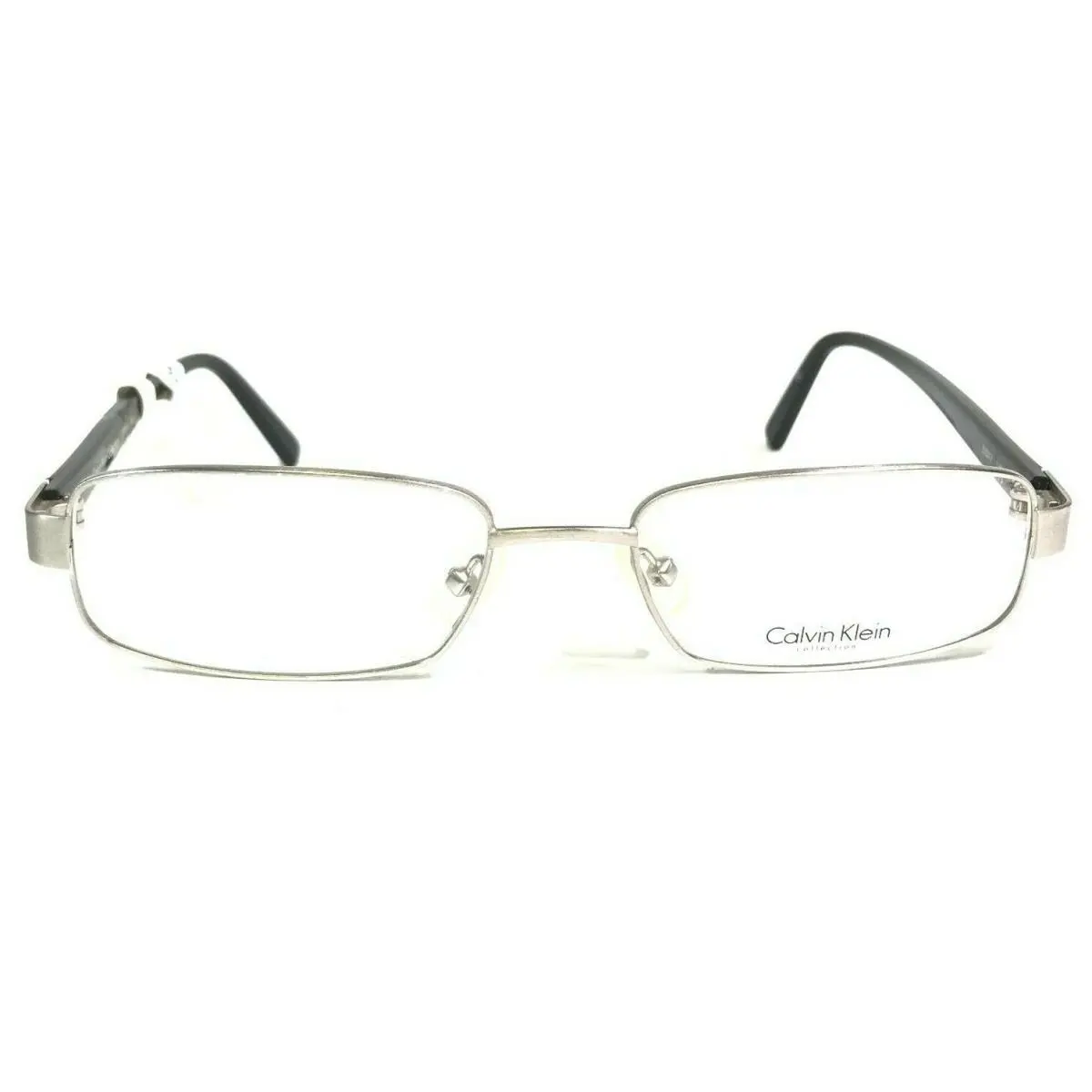CK7246 045 Eyeglasses Frames Black Silver Rectangular 52-17-140 by Calvin Klein