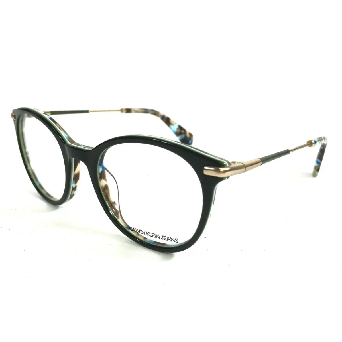 Jeans Eyeglasses Frames CKJ529 316 Brown Green Confetti 49-19-135 by Calvin Klein