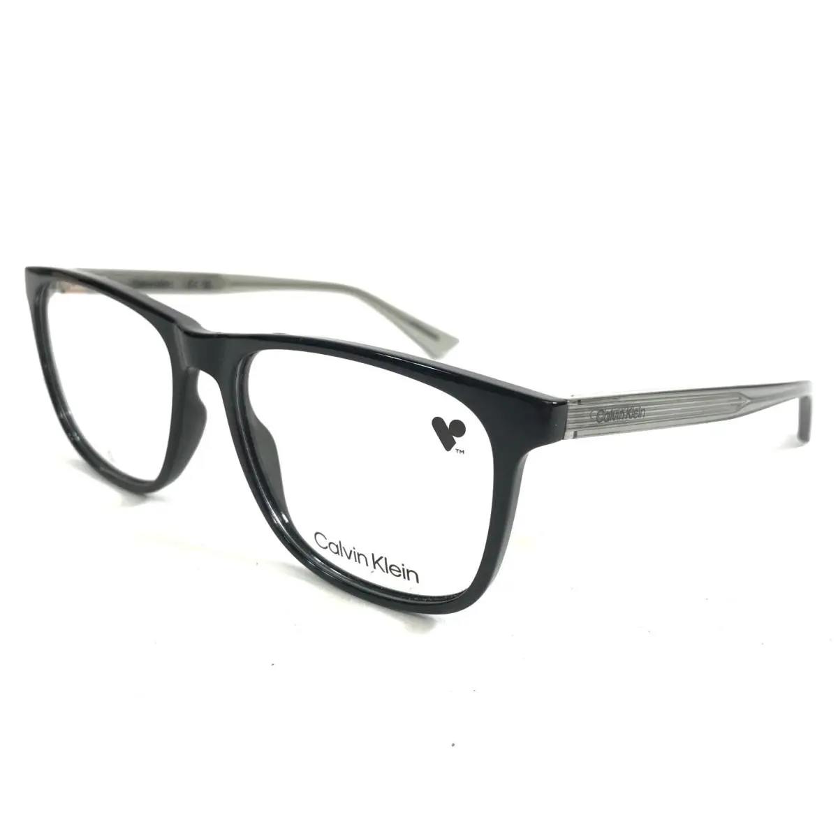 Eyeglasses Frames CK23548 001 Shiny Black Gray Full Rim 55-16-145 by Calvin Klein
