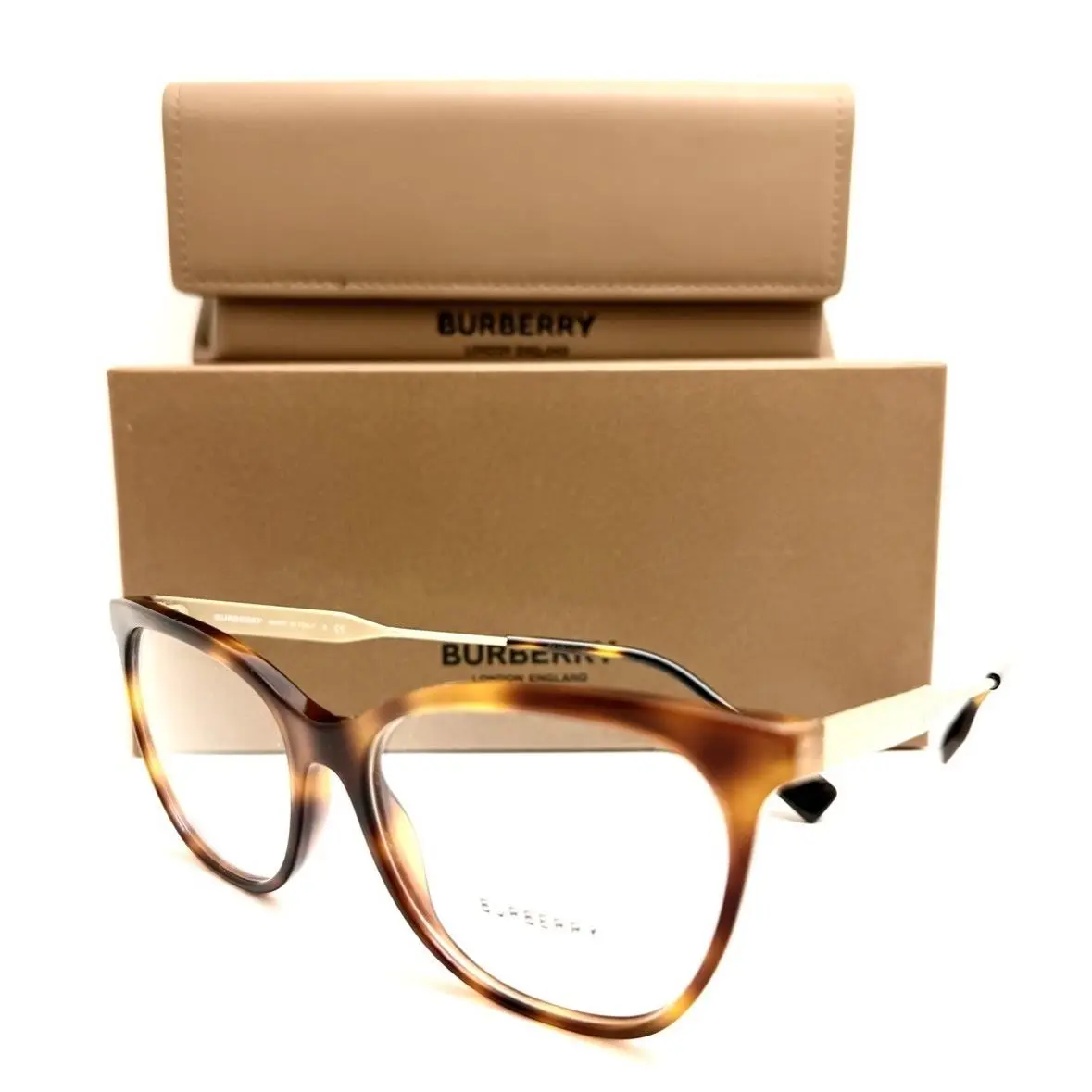 Burberry Eyeglasses Charlotte B 2333 3316 Light Havana 55-16-140 with Case