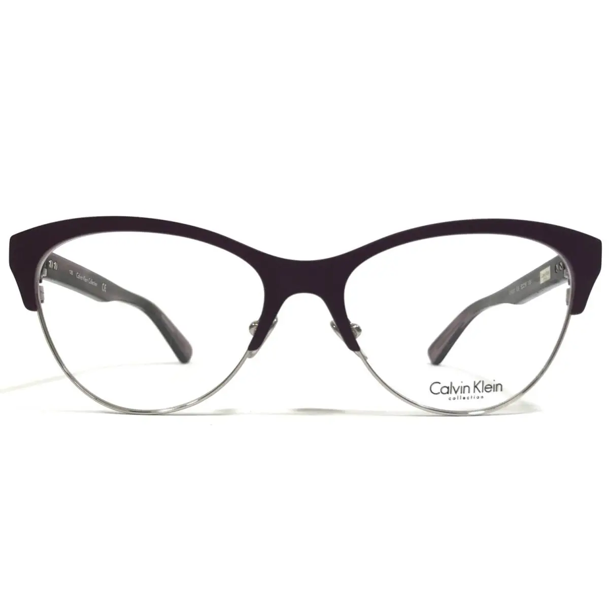 Eyeglasses Frames CK8020 535 Purple Silver Cat Eye 52-16-135 by Calvin Klein