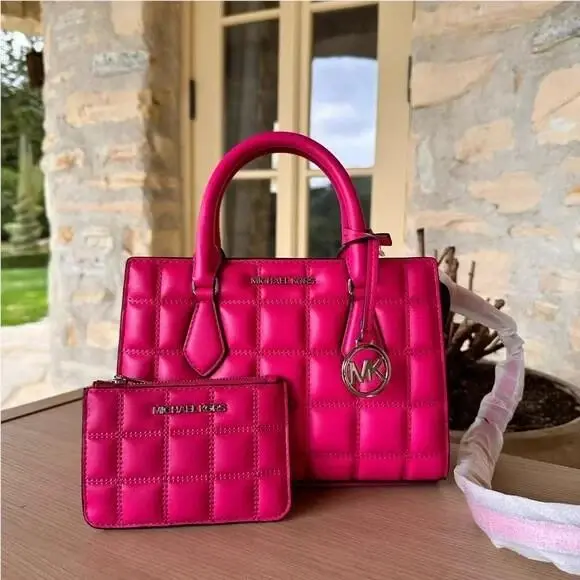 Sheila Small Crossbody Satchel Handbag+tz Coin Pouch ID Card Wallet Bundle 2 Pcs by Michael Kors