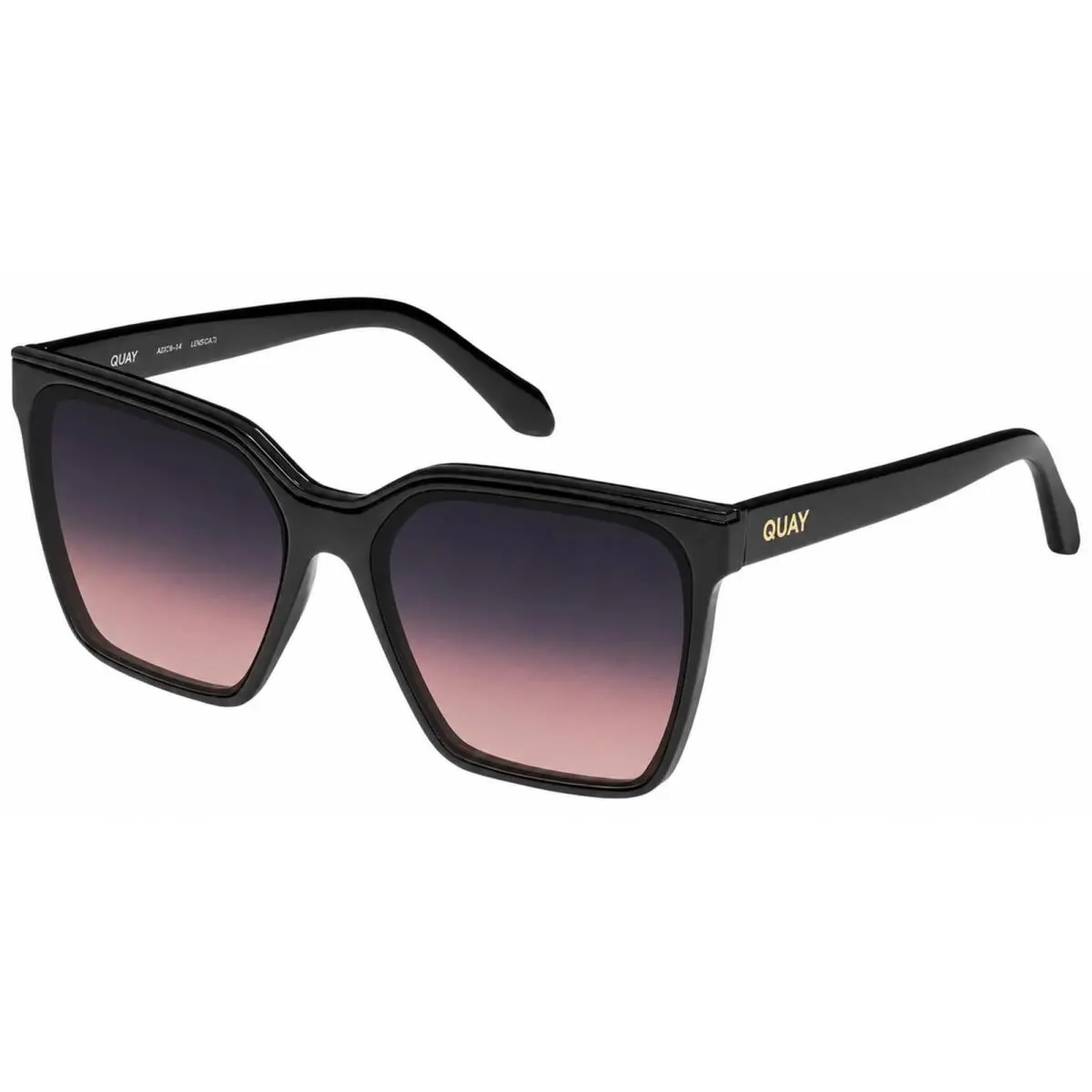 Quay Level Up Womne`s Black Oversized Square Sunglasses - NO-NS-2577-BLKBPLPK by QUAY