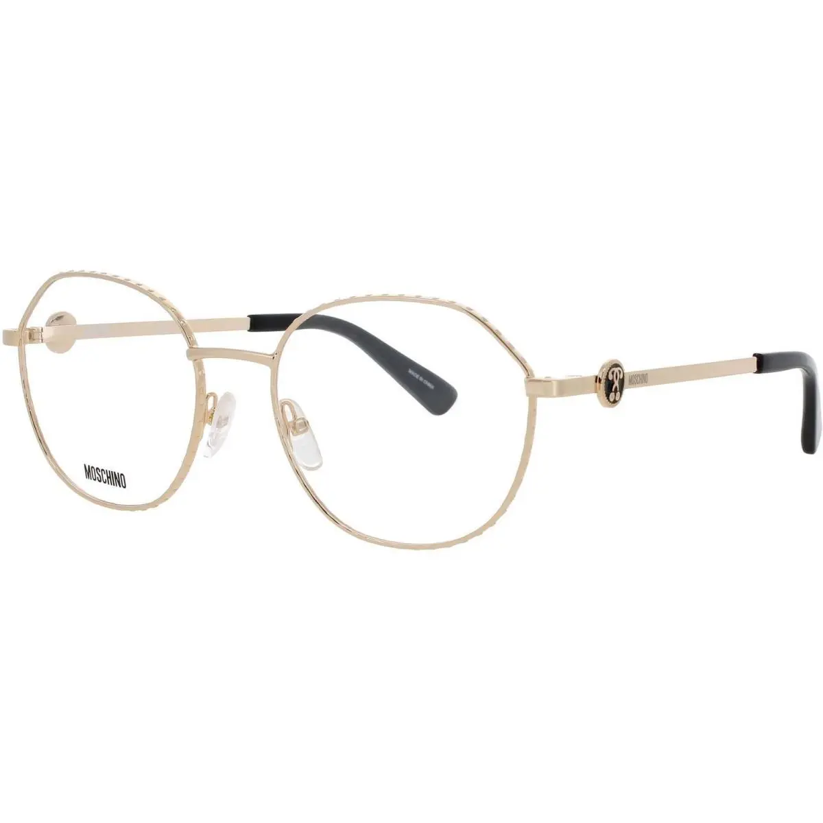 Moschino Women`s Eyeglasses Rose Gold Metal Oval Full Rim Frame MOS586 000