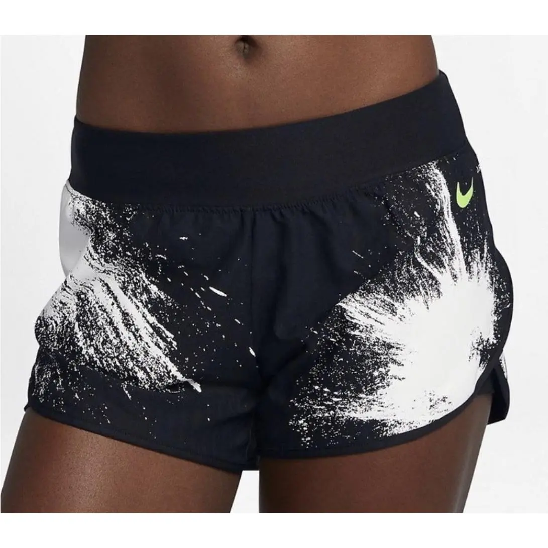 Nike Burst Court Flex 2 In 1 Tennis Shorts Black White Womens Sz XL