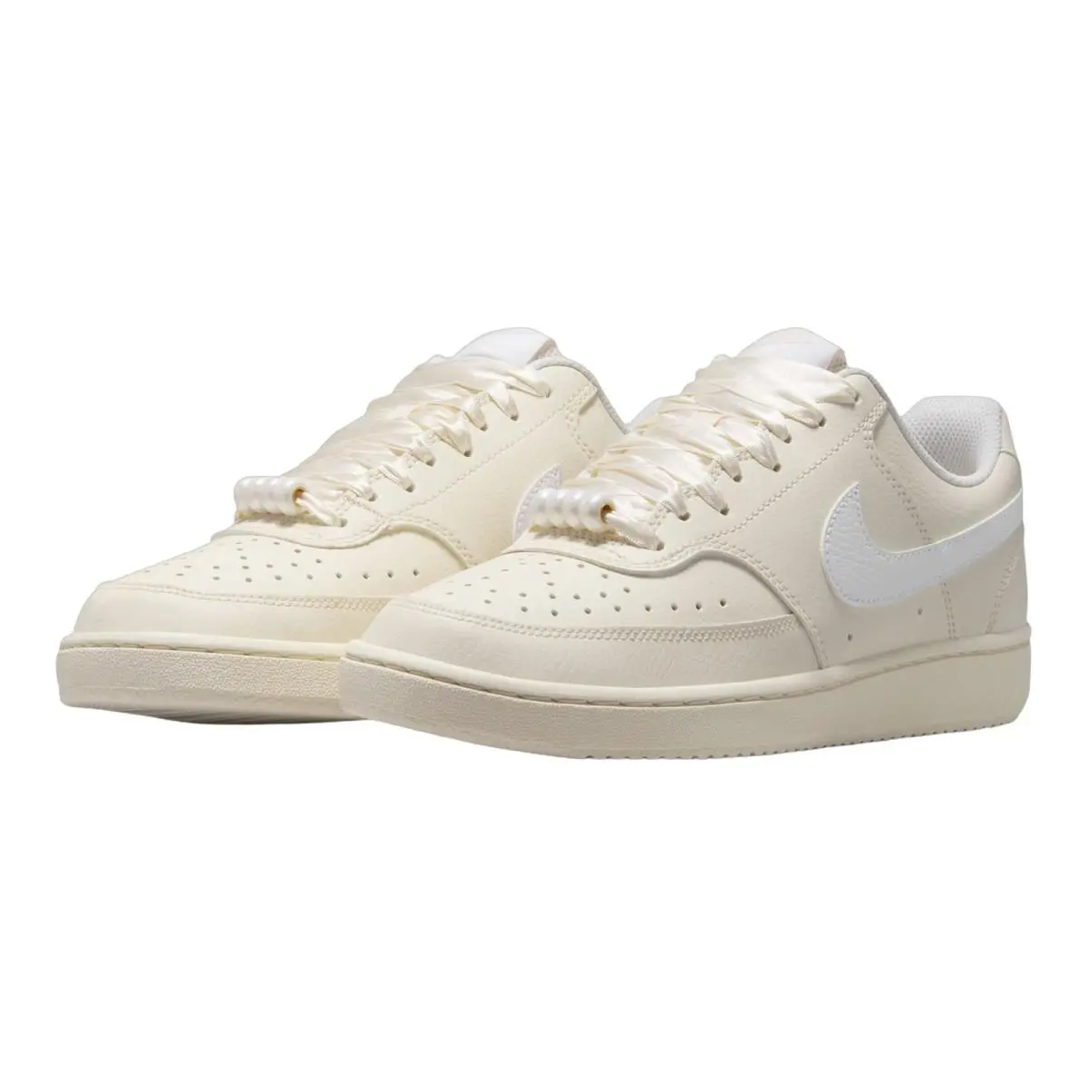 Nike shoes - NIKE Court Vision Low SE - IB6652-100 - (Satin Laces) White/Chalk 9