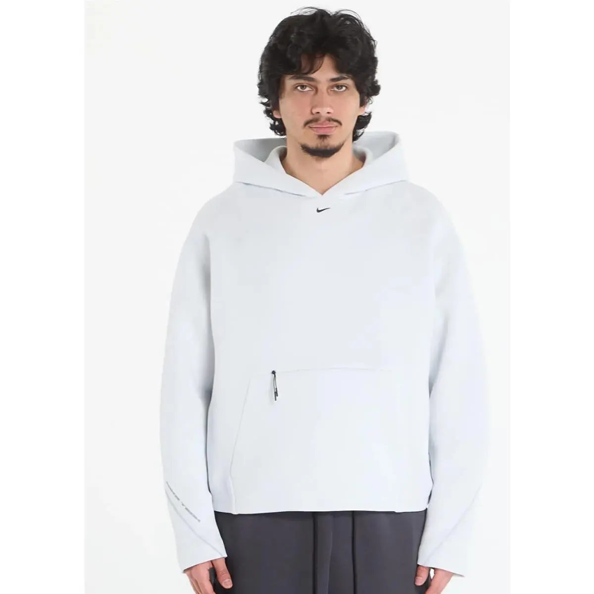Nike Tech Men`s Fleece Sweatshirt Pullover Hoodie Off White Sz S M IO9941-101
