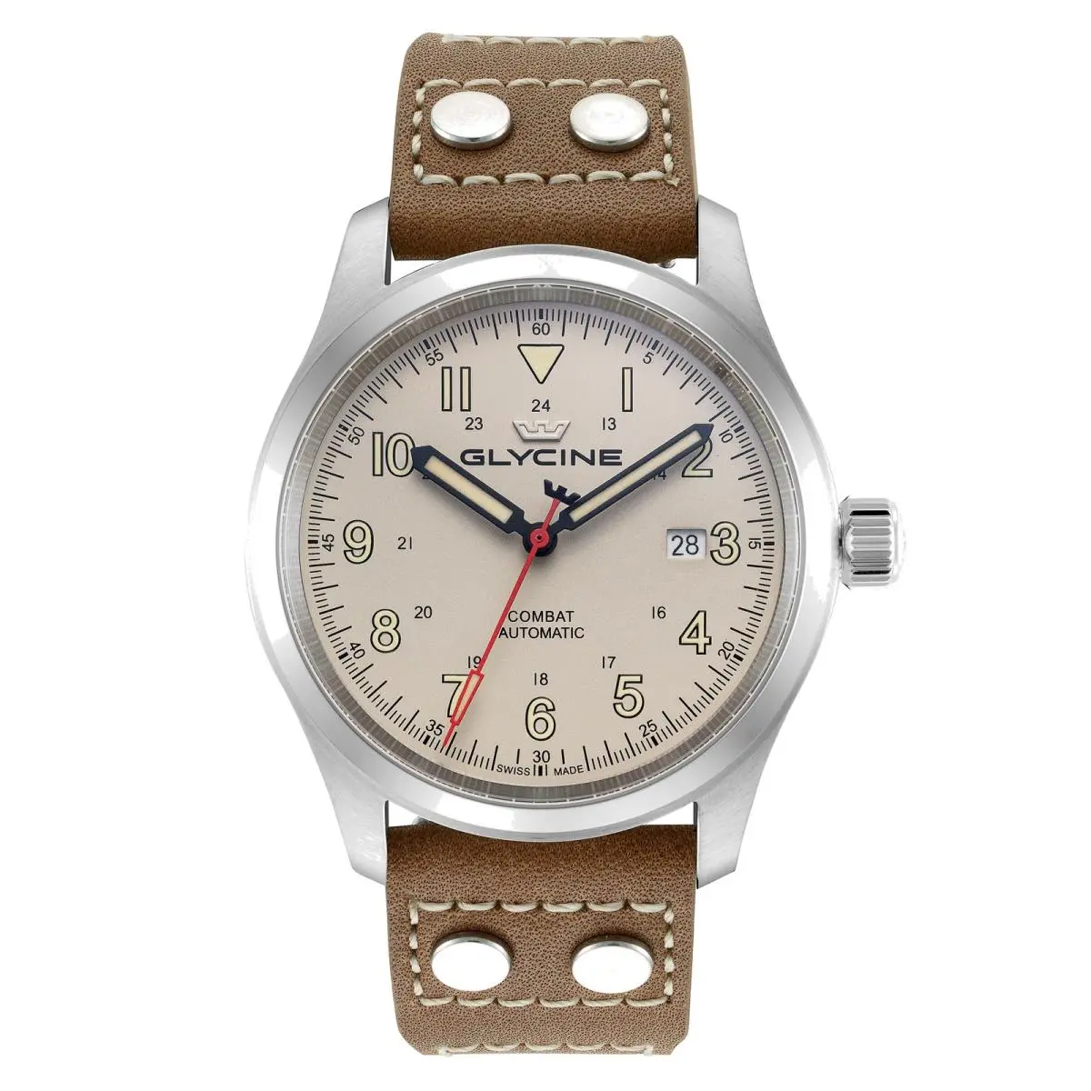 Glycine Men`s Combat Field 40mm Automatic Leather Watch GL0579