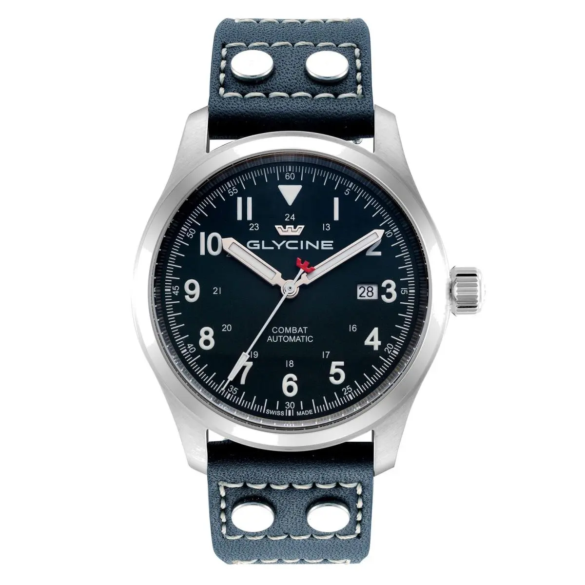 Glycine Men`s Combat Field 40mm Automatic Leather Watch GL0582