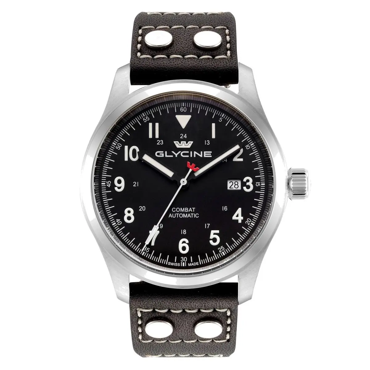 Glycine Men`s Combat Field 42mm Automatic Leather Watch GL0559